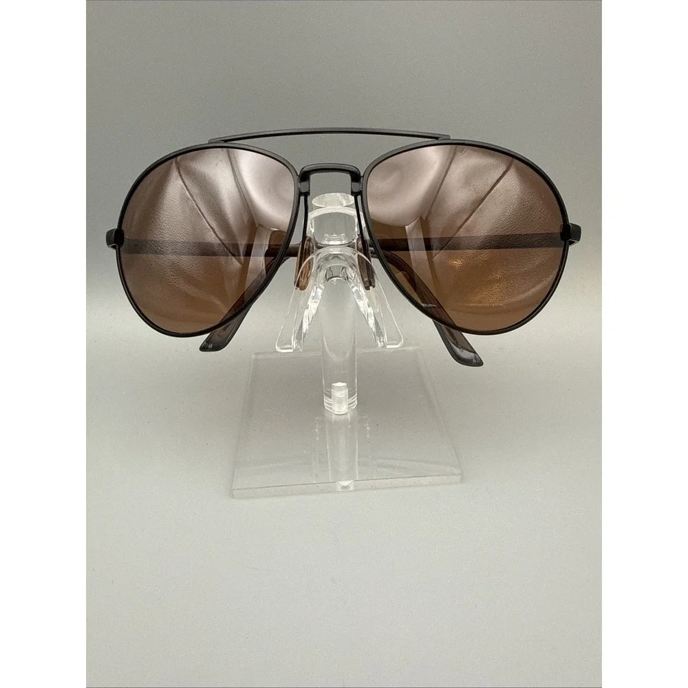 HD Vision Authentic Aviators High Definition Sunglasses Black Metal w/brown lens